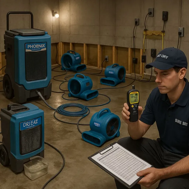Structural Drying and Dehumidification process in Plandome Heights, NY